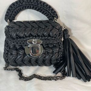 Matt metallic tshirt yarn marshmallow bag